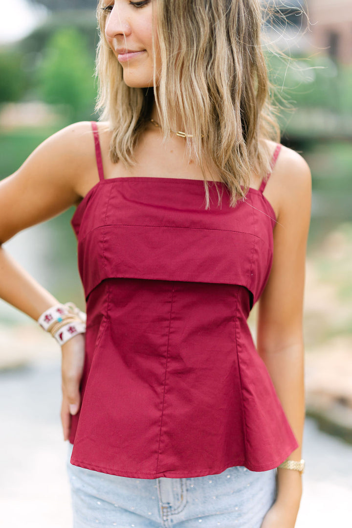 Sideline Statement Top, Maroon