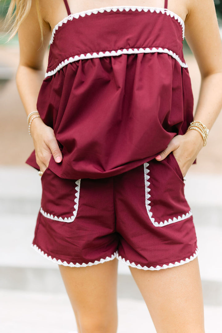 Spirit Walk Style Shorts, Maroon