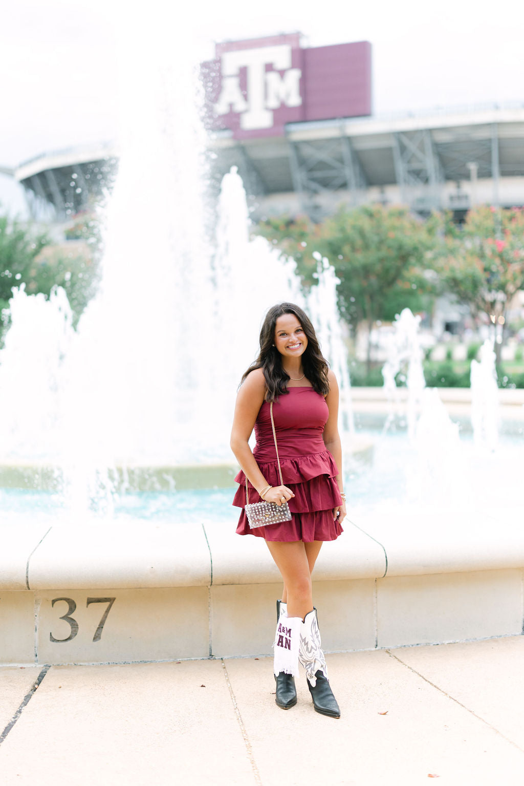 Ruche Hour Mini Dress, Maroon