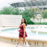 Ruche Hour Mini Dress, Maroon