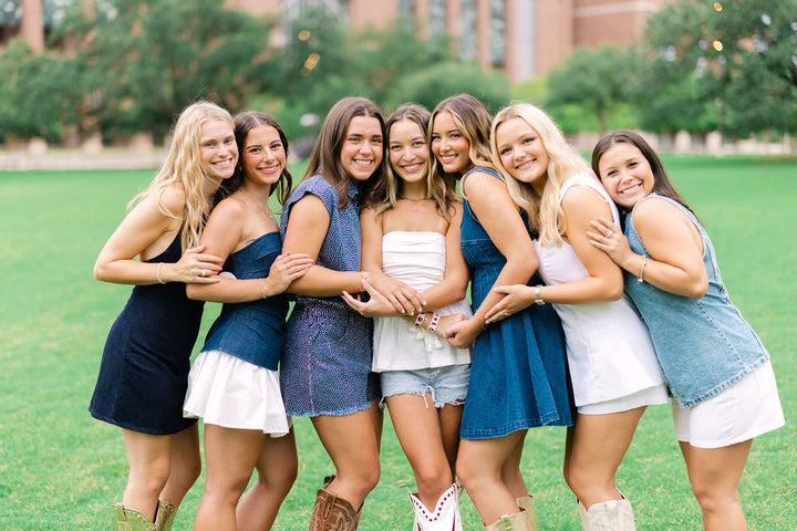 Full Rhinestone Sleeveless Romper, Denim