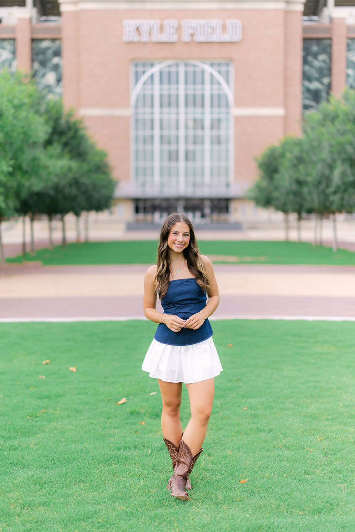 Extra Point Victory Top, Dark Denim