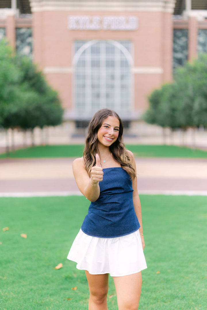 Extra Point Victory Top, Dark Denim