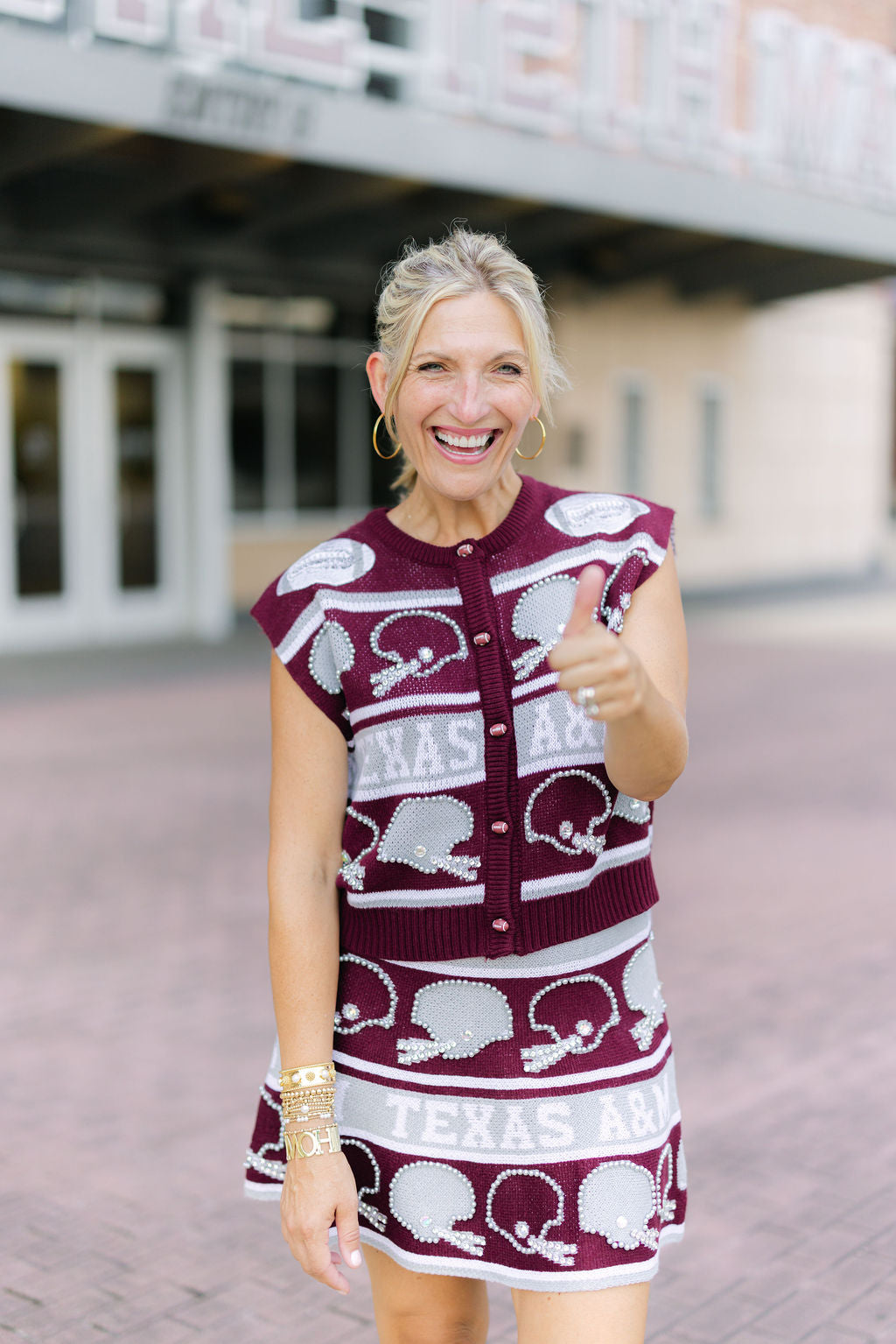 Texas A&M Vintage Football Helmet Stripe Skirt