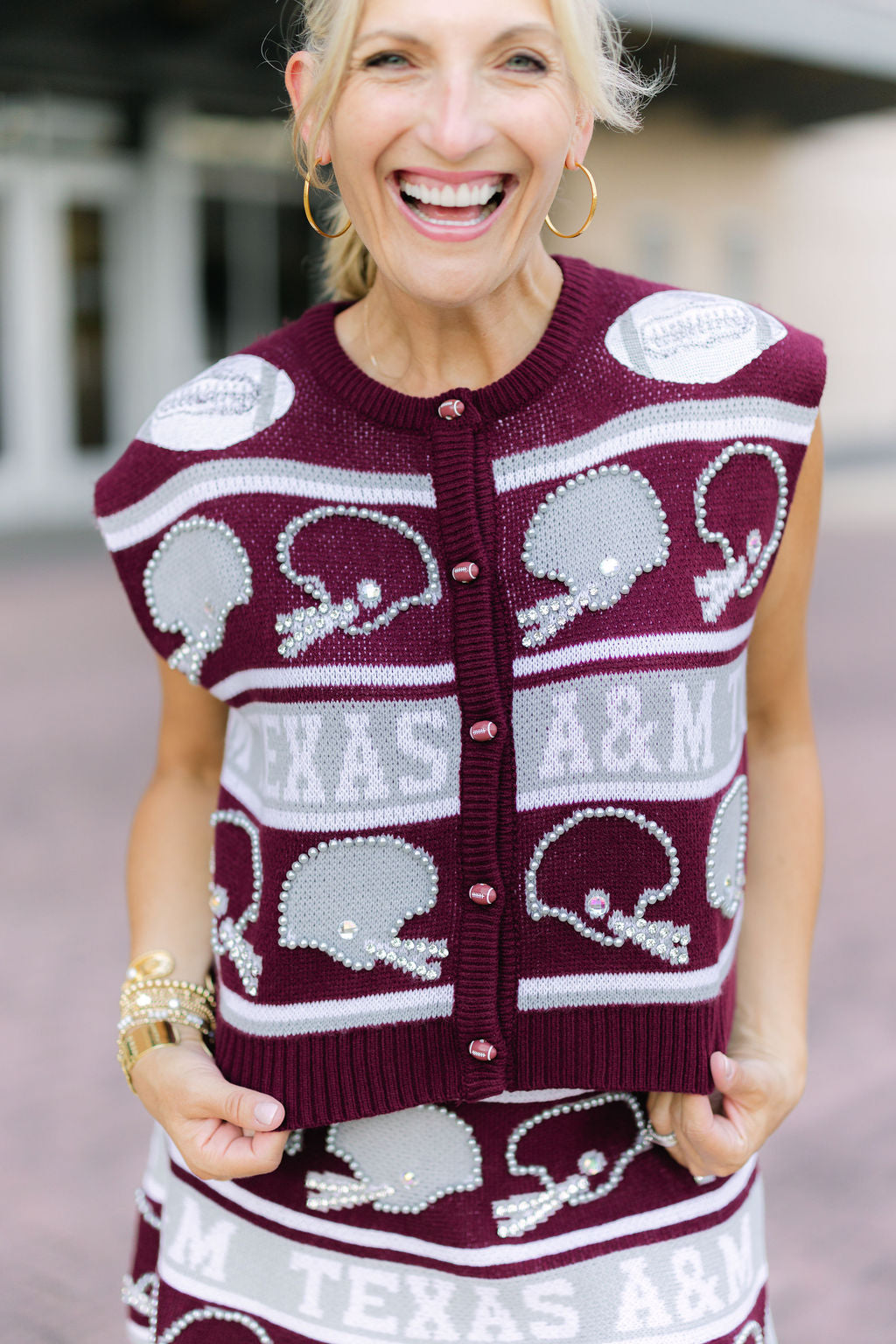 Texas A&M Vintage Football Helmet Stripe Skirt