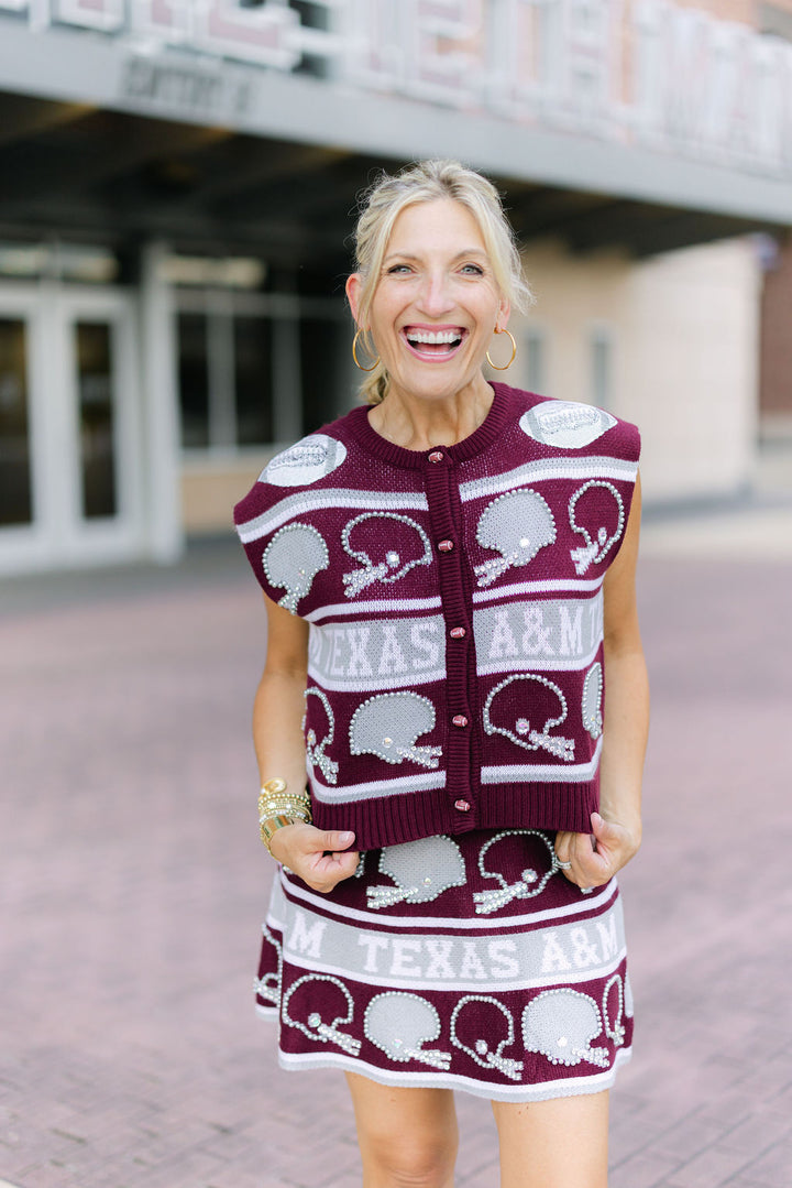 Texas A&M Vintage Football Helmet Stripe Skirt