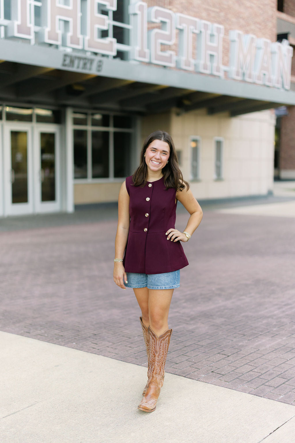 Howdy Honey Top, Maroon