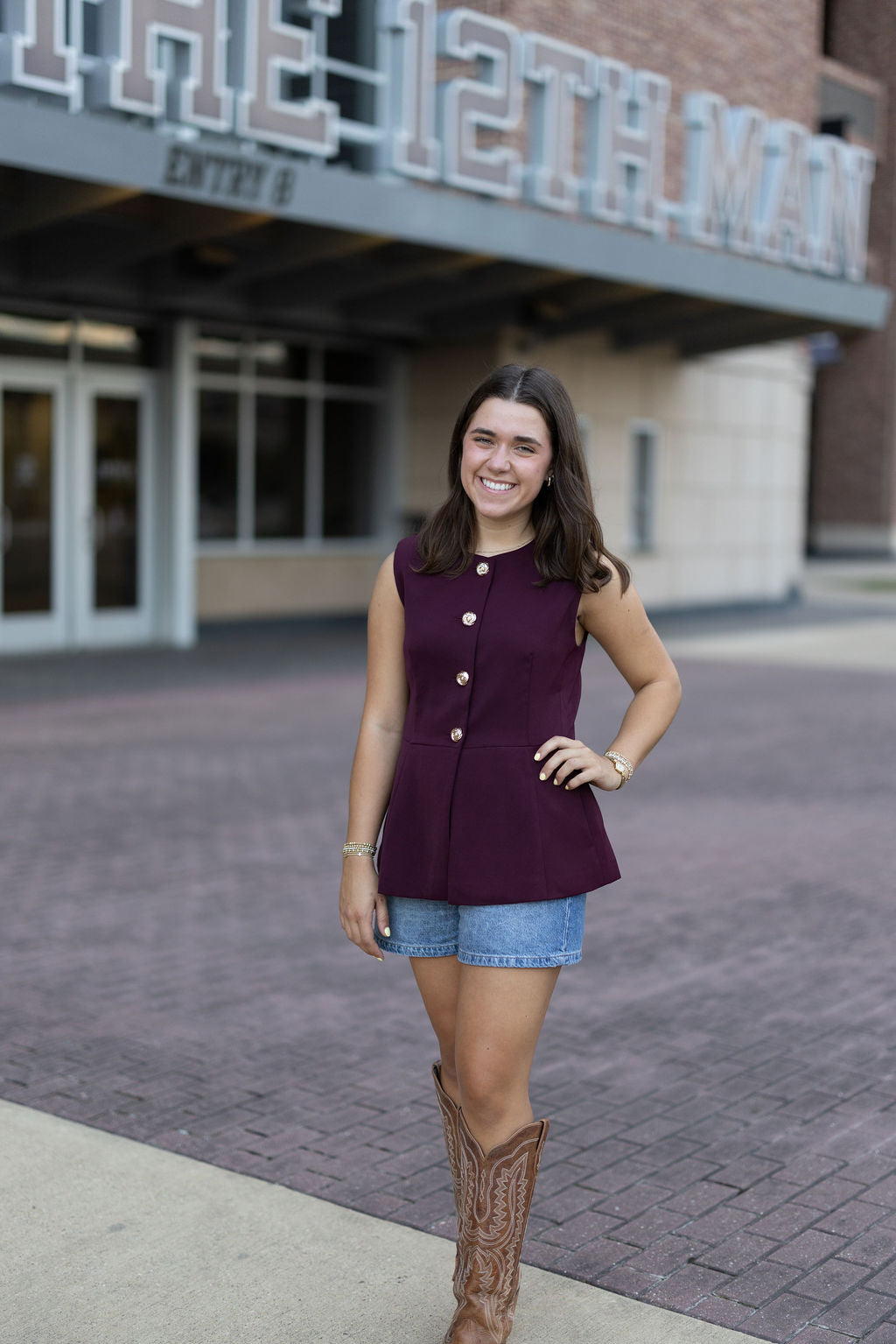 Howdy Honey Top, Maroon