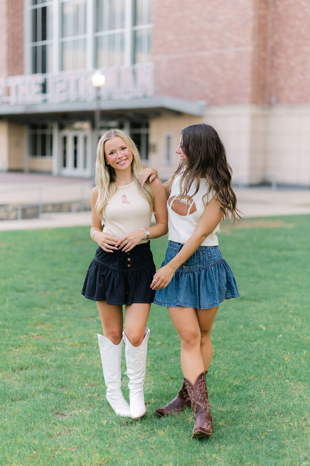 Roselle Denim Mini Skirt, High Tide