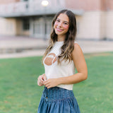 Roselle Denim Mini Skirt, High Tide