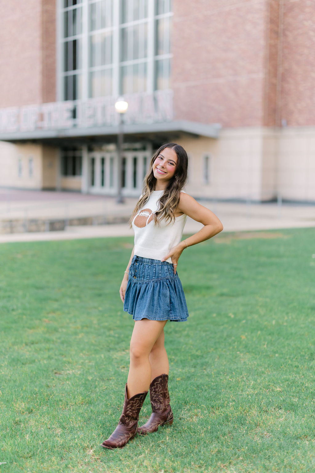 Football Vibes Only Sweater Tank, Ivory