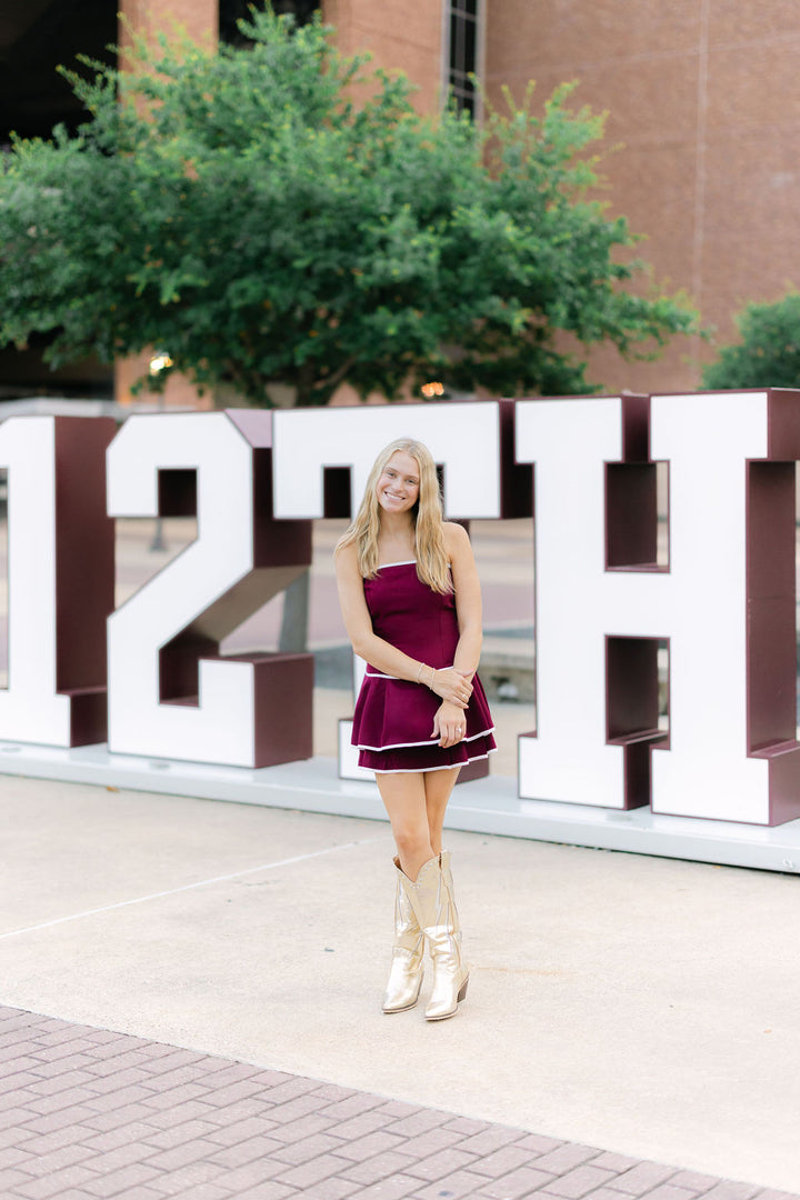 Snap Decision Dress, Maroon