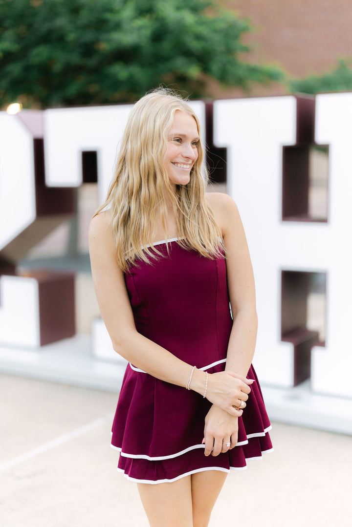 Snap Decision Dress, Maroon