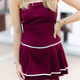 Snap Decision Dress, Maroon