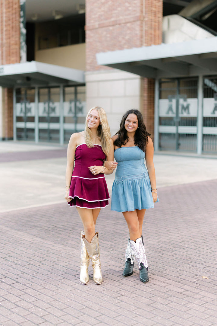Snap Decision Dress, Maroon