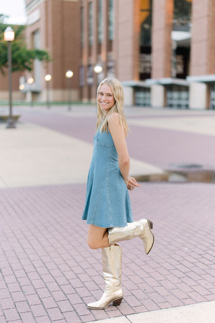 Malia Dress, Medium Blue
