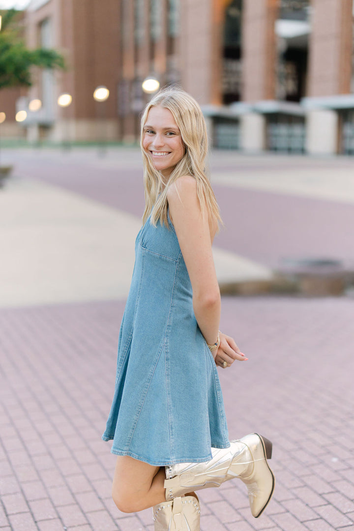Malia Dress, Medium Blue