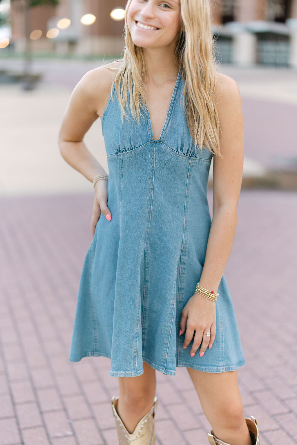 Malia Dress, Medium Blue