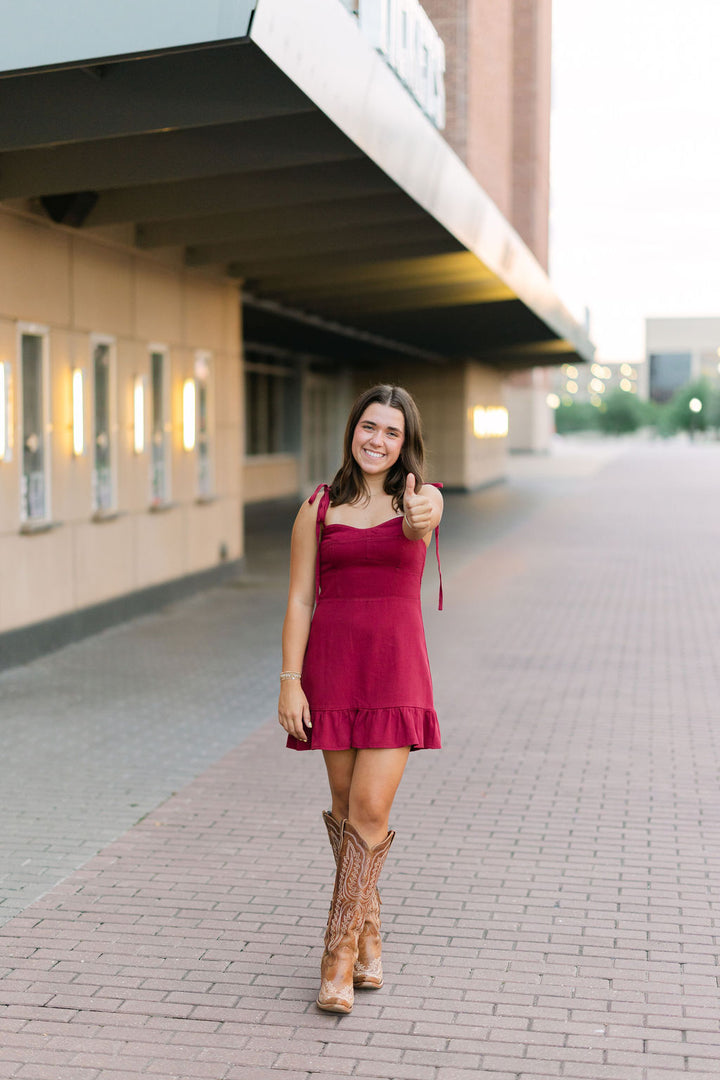 Countdown To Kickoff Dress, Maroon
