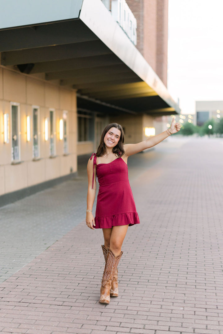 Countdown To Kickoff Dress, Maroon