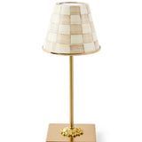 Mocha Check LED Rechargable Cafe Table Lamp