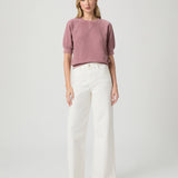 Anessa 31" W/ Raw Hem, Tonal Ecru