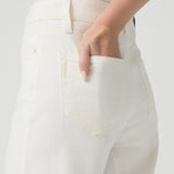 Anessa 31" W/ Raw Hem, Tonal Ecru