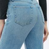 High Rise Straight Jean, Light Blue