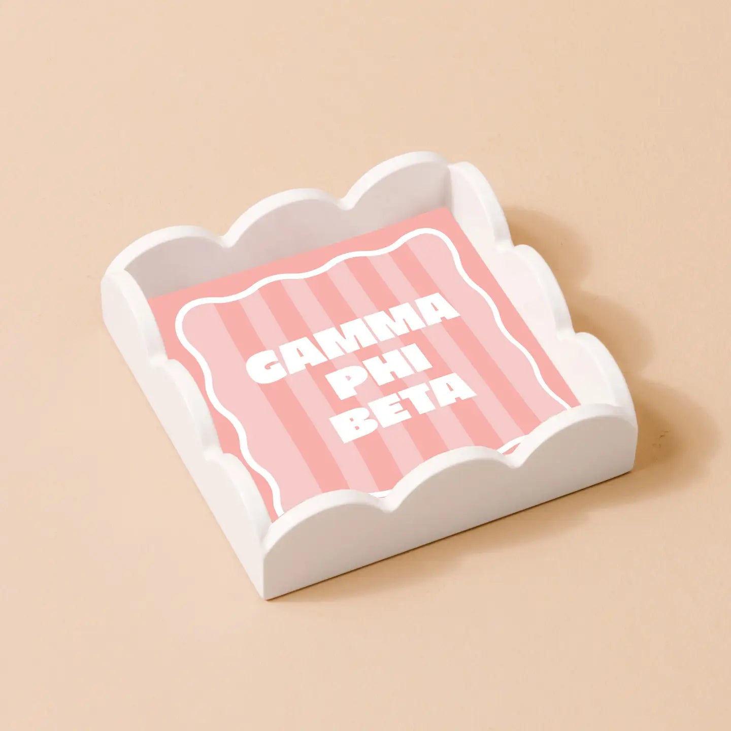Sorority Stripe Scallop Trinket Tray