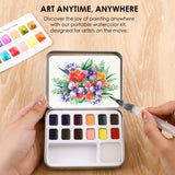 Watercolor Pocket Set of 12 with Brush, Floral Colors