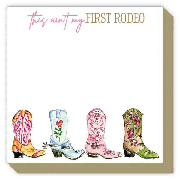 Luxe Handpainted Notepad, Colorful Cowboy Boots