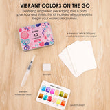 Watercolor Pocket Set of 12 with Brush, Floral Colors