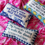 Nice Things Needlepoint Pillow