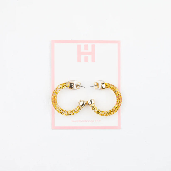 Gold Glitter Hoops