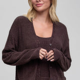 CozyChic Ultra Lite® Pointelle Cardigan, Umber