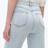 High Rise Wide Leg Denim Jeans, Light Blue