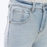 High Rise Wide Leg Denim Jeans, Light Blue