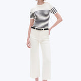 High Rise Wide Leg Denim Jeans, White