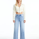High Rise Wide Leg Jeans, Blue Sky