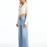 High Rise Wide Leg Jeans, Blue Sky