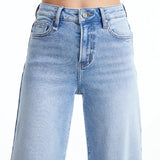 High Rise Wide Leg Jeans, Blue Sky