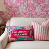 Just a Girl Needlepoint Pillow