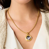 Cobblestone Demi Necklace, Gold Green Cat's Eye