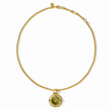 Cobblestone Demi Necklace, Gold Green Cat's Eye