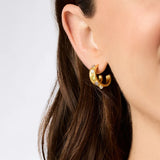 Cobblestone Double Hoop, Gold Multi Stone