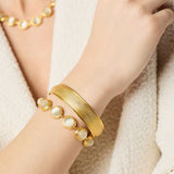 Cobblestone Hinge Bangle, Gold