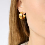 Cobblestone Hoop Earring, Gold