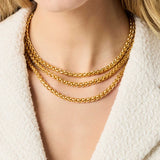 Cobblestone Link Necklace, Gold