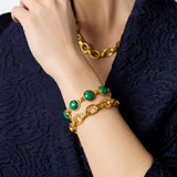 Essex Stone Bracelet, Gold Mother of Pearl