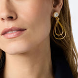 Essex Stone Earring, Gold Obsidian Black